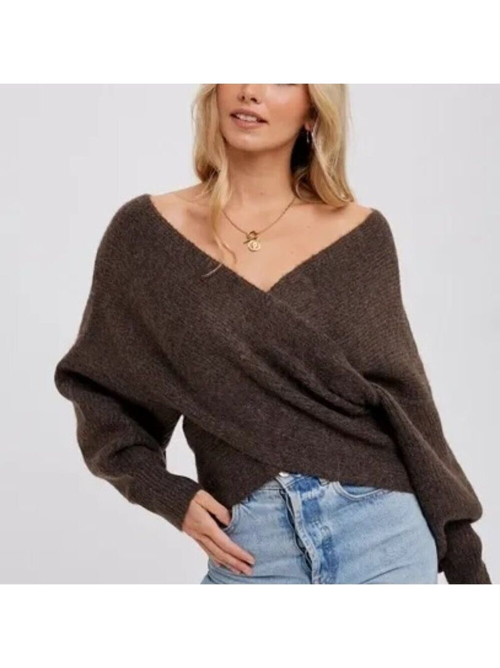 CLEAR OUT!!! Crossover Ribbed Pullover